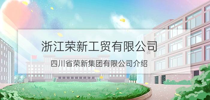 浙江荣新工贸有限公司 四川省荣新集团有限公司介绍？